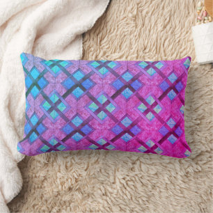 Pillow - Squares in Blue and Pink