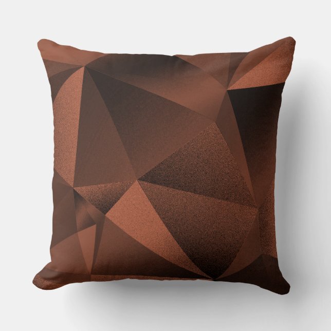 Pillow Terracotta Faceted Geometric Diamond Throw (Front)