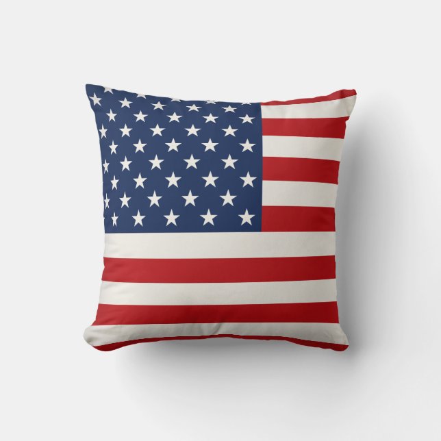 Pillow-Throw Pillow-USA Flag Cushion (Front)