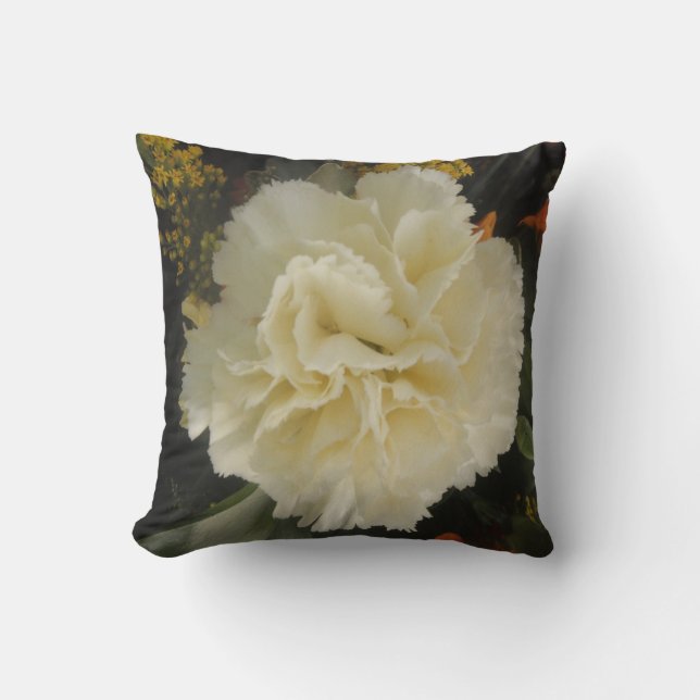 Pillow White Carnation Beauty (Front)