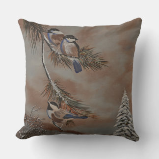 Pillow Winter Birds