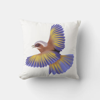 pillow with a flying bird colorful flight