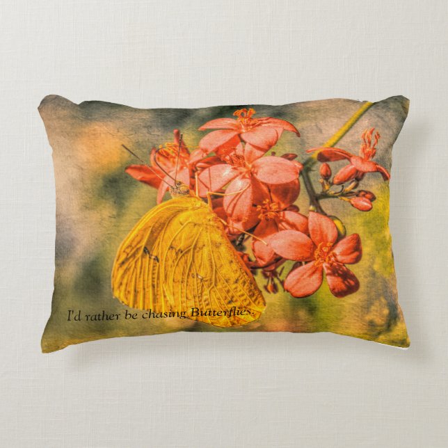 Pillow with a Little Yellow Sulphur Butterfly (Front)