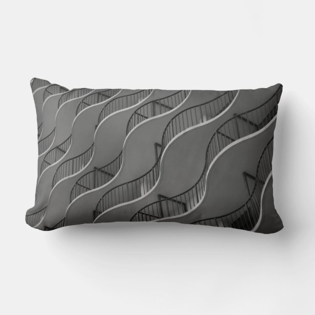 Pillow with B&W image of balconies (Front)