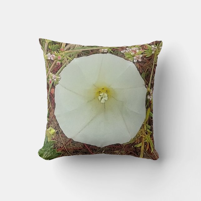 Pillow with big white flower (Front)