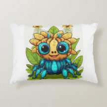 Pillow with cartoon design.