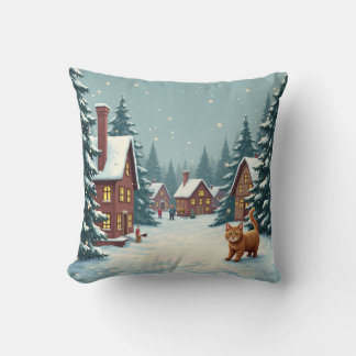 Pillow with Christmas and cat