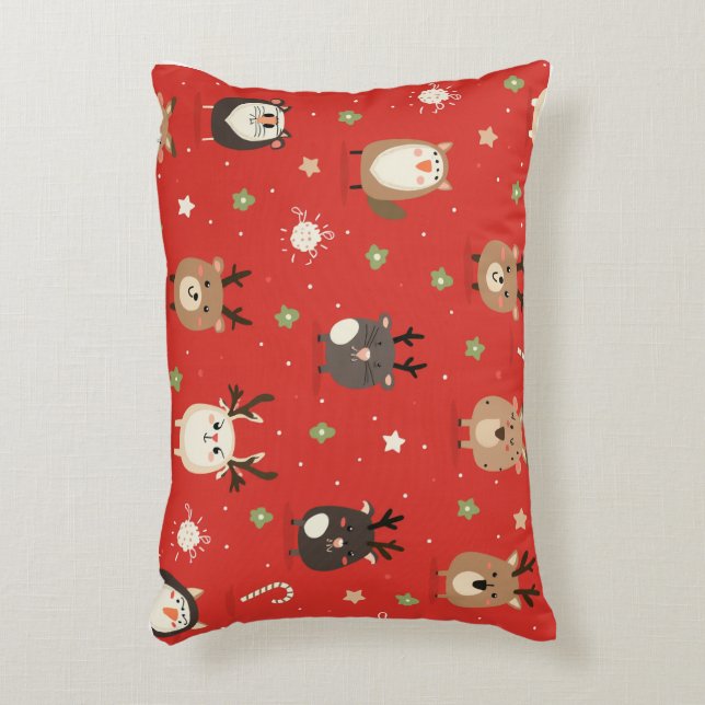 Pillow with cute Christmas pattern (Front(Vertical))