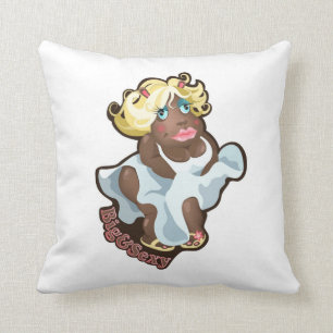 Pillow  with funny hippo character.