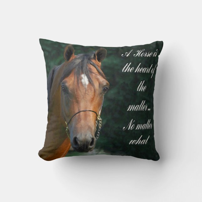 Pillow with Horse Head and  saying (Front)