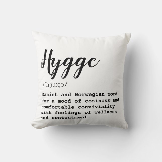 Pillow with Hygge definition (Front)