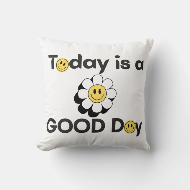 Pillow  with positive words｜ smile face｜ coussins (Front)