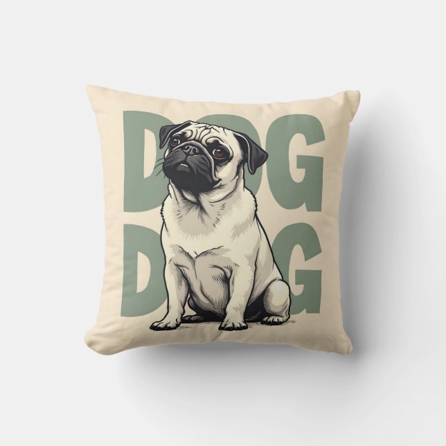 Pillow with pug (Front)