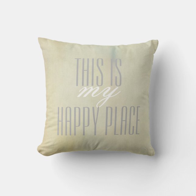 pillow with quote grey on pastel watercolor (Front)