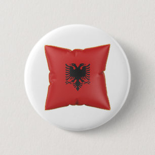 Pillow with the flag of Albania 6 Cm Round Badge