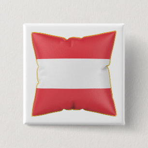Pillow with the flag of Austria 15 Cm Square Badge