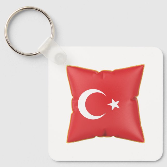 Pillow with the flag of Turkey Key Ring (Front)