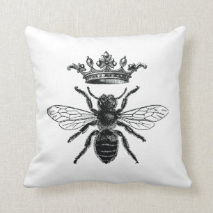 Pillow with vintage queen bee