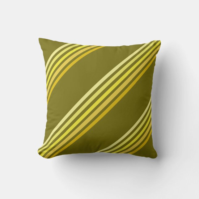 Pillow -  Yellow Lines on Dark Background (Front)