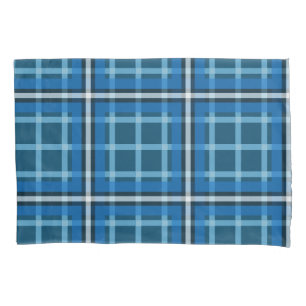 Pillowcase Blue Tartan Plaid Check Pattern