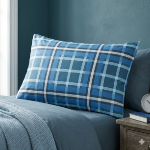 Pillowcase Blue Tartan Plaid Check Pattern