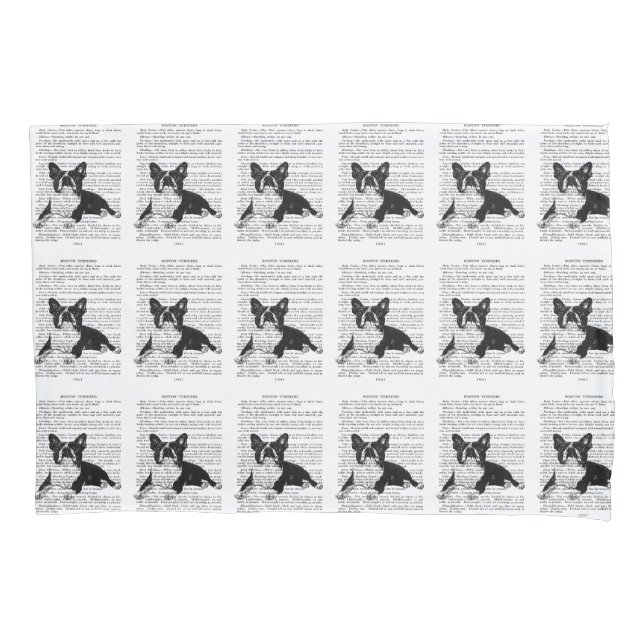 PILLOWCASE - BOSTON TERRIER- STANDARD SIZE (Front)