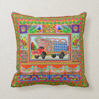 Pillowcase Inspired by Truck Art - 3 Throw Pillow