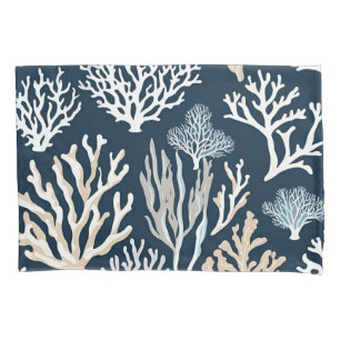 Pillowcase  Navy Blue Coral Reef Nautical