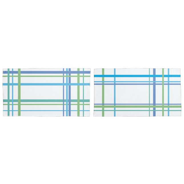 Pillowcases - Cool Summer Nights, Checked (Front-Set)