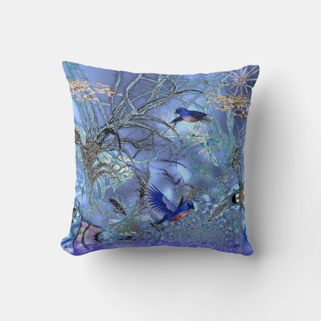Pillows Blue Birds Enchanted (Front)