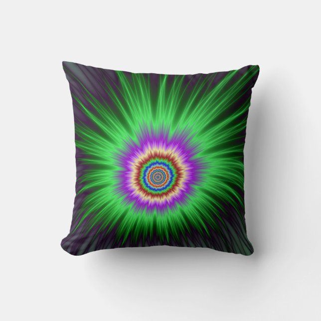 Pillows   Green Star Burst (Front)
