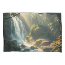 Pillows with a calming waterfal 