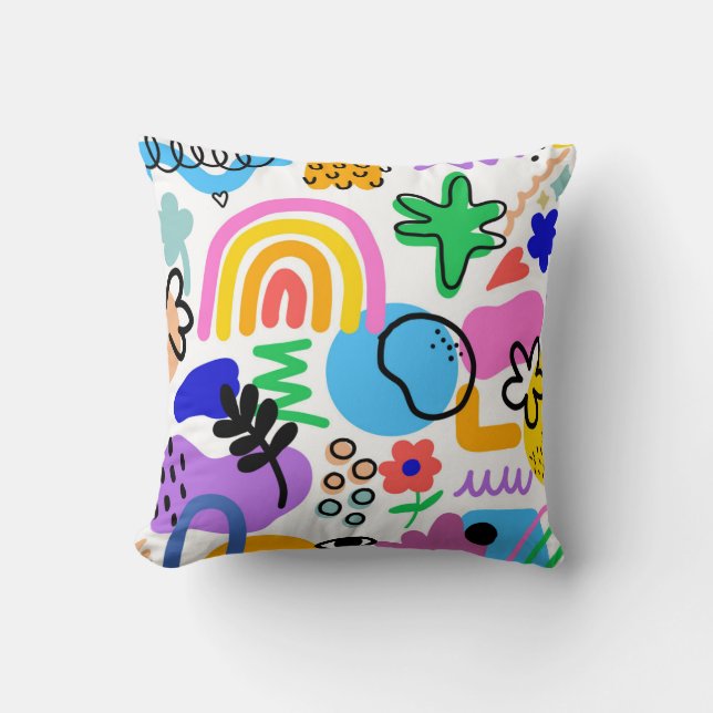pillows with colorful abstract designs (Front)