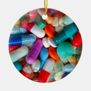 pills drugs ceramic tree decoration