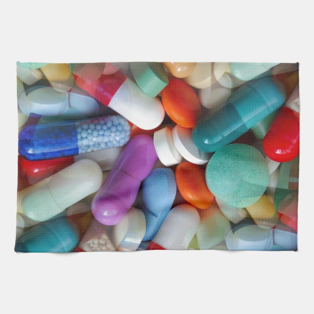 pills drugs tea towel (Horizontal)
