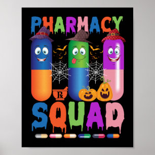 Pills Pharmacy Pharmacist Squad Halloween Costume Poster