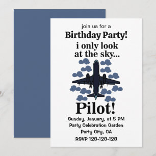 Pilot Aeroplane I Only Look At The Sky Pilot  Invitation