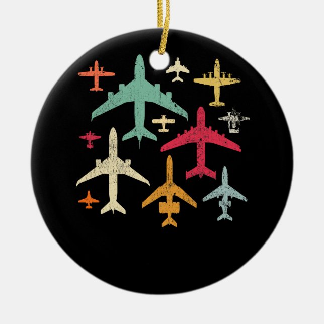 Pilot Aircraft Mechanic Different Kinds Of Planes Ceramic Ornament (Front)