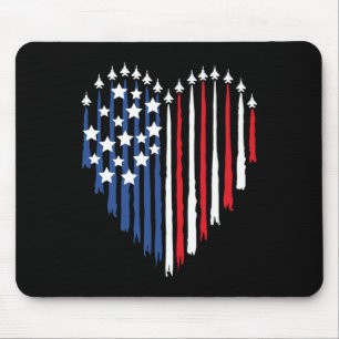 Pilot Airplane American Flag Plane Aviation Valent Mouse Pad