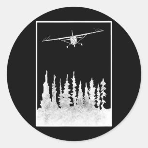 Pilot Airplane Shirts - Airplane Shirt - Aviation Classic Round Sticker