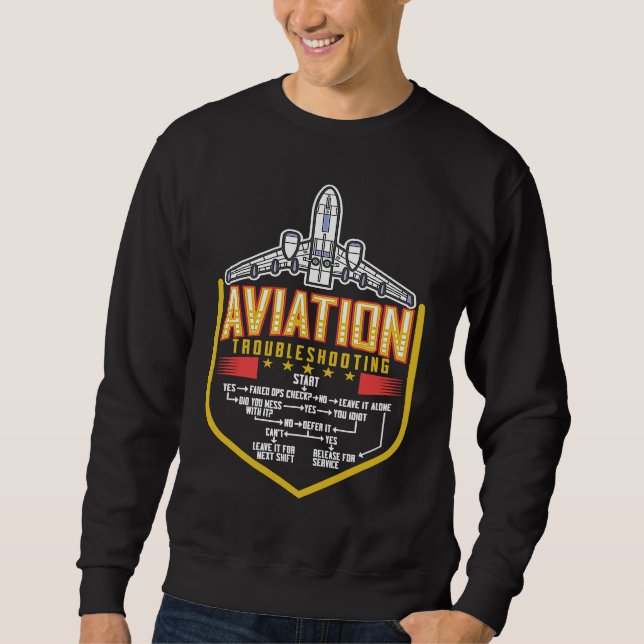 Pilot Aviation Aircraft Mechanic Flight Instructor Sweatshirt (Front)