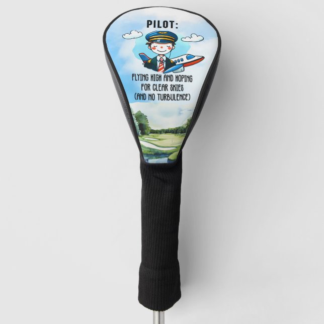 Pilot Aviation Industry Golfer at golf ball   Head Cover (Front)