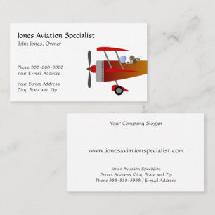 Pilot Aviation Single Engine Plane Business Card