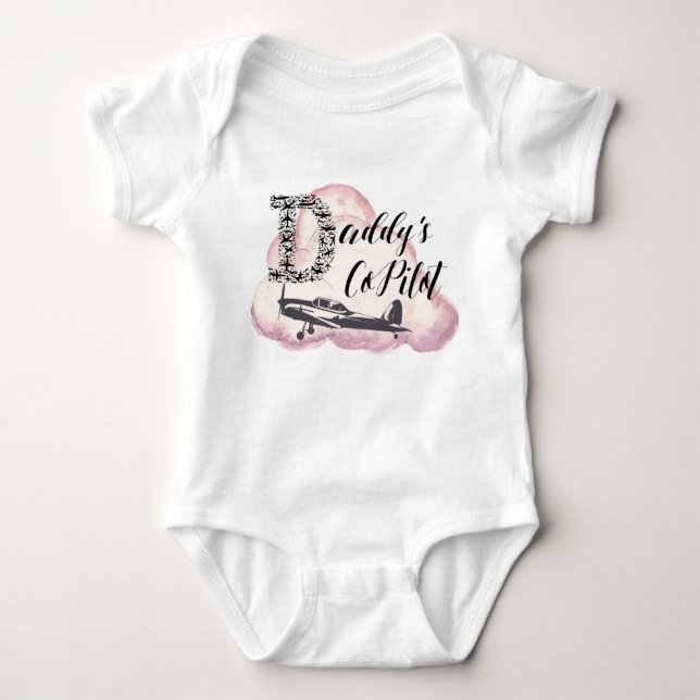Pilot Baby Shirt, Aviation Baby Shirt, Copilot Bodysuit (Front)