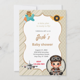 Pilot Baby Shower  Invitation