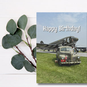 Pilot Birthday Vintage Aeroplane Military Funny Card