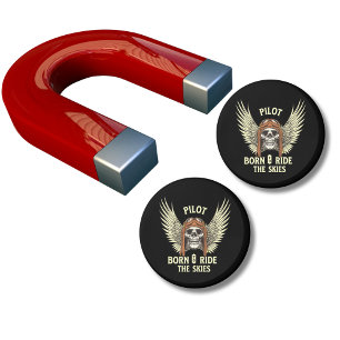 Pilot Born To Ride Skies, Cool Aviation Pilot Magnet