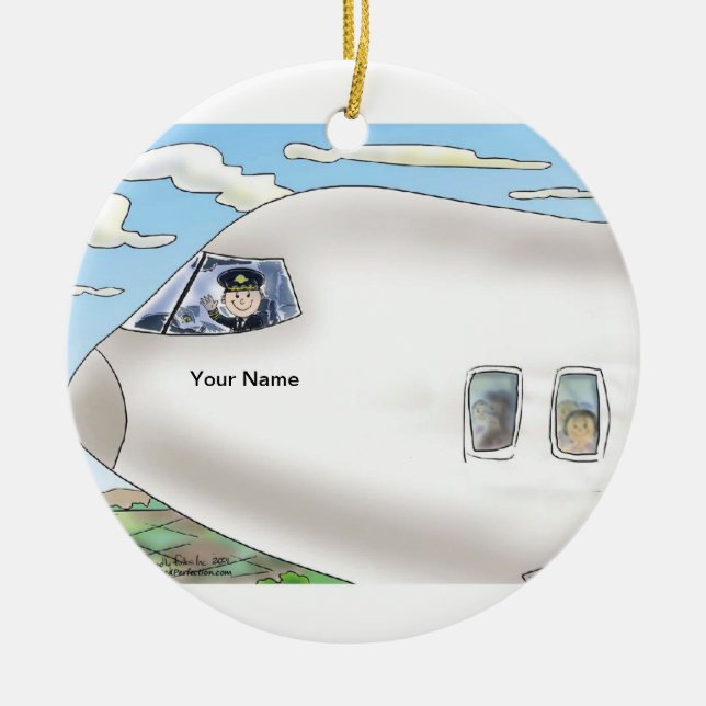 Pilot, Commercial - Male Ceramic Tree Decoration (Front)