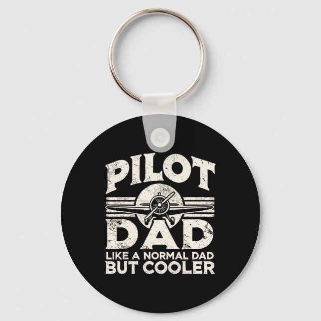 Pilot Dad Aeroplane  Key Ring (Front)