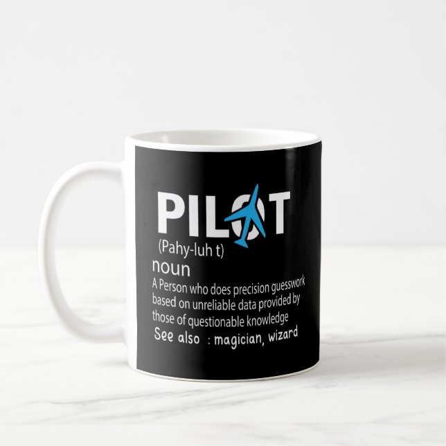Pilot Definition   Aeroplane Aircraft Aviation  Coffee Mug (Left)